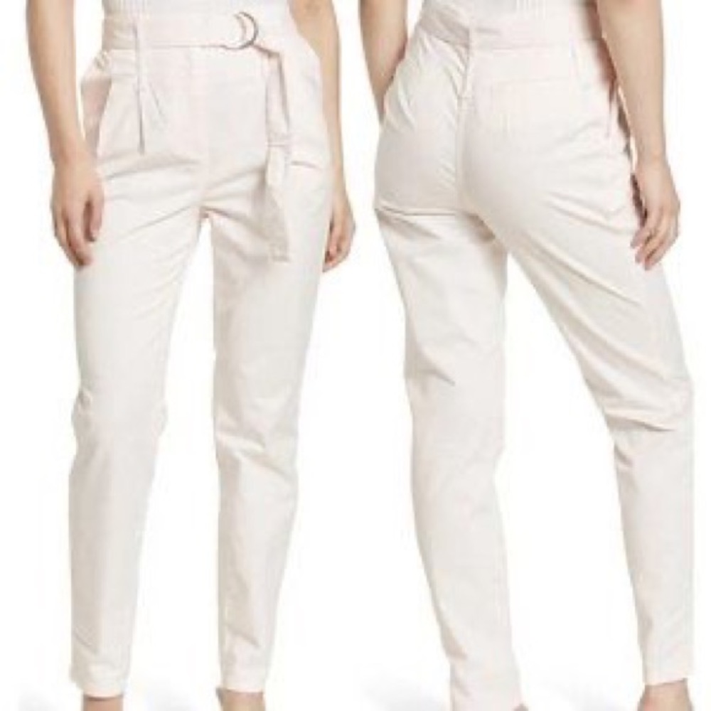 Maje Parissou Pale Pink Trouser Pants Tapered Stretch Cotton - Picture 3 of 10